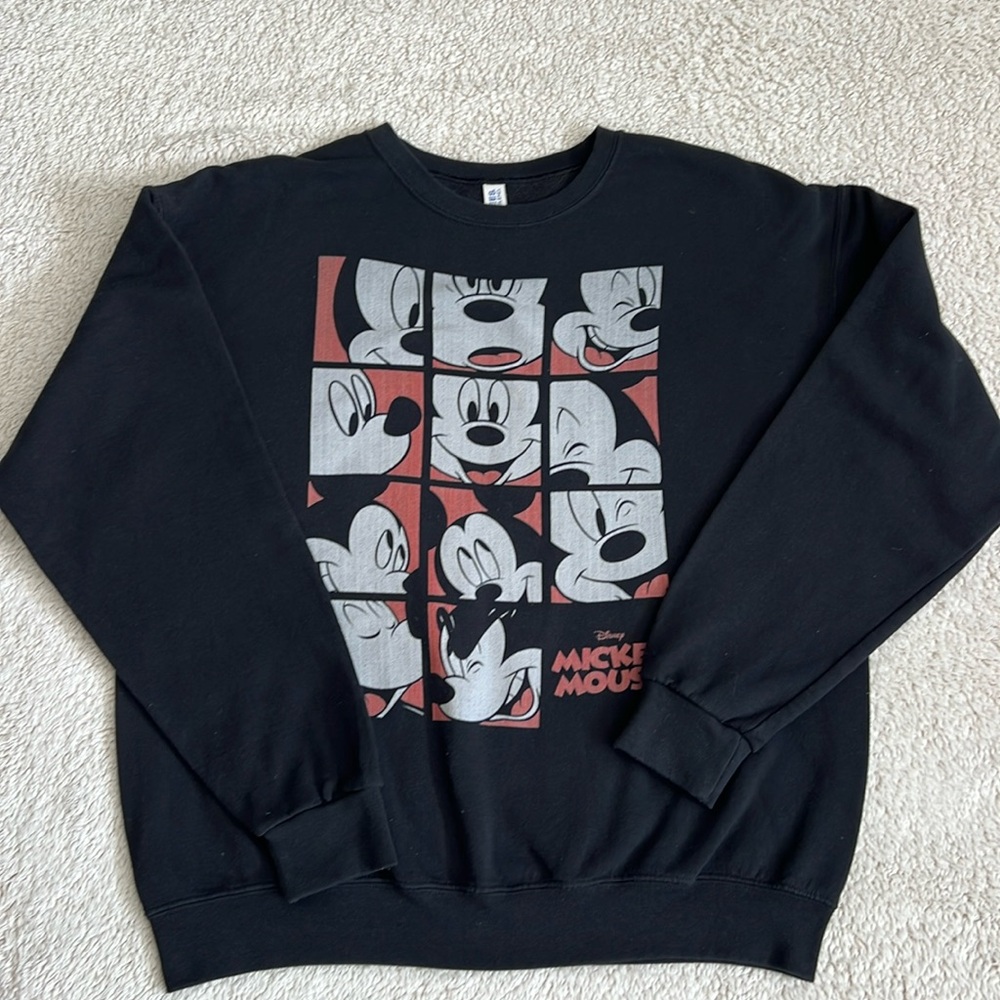 Disney Mickey Mouse Expression Grid Sweatshirt Si… - image 1